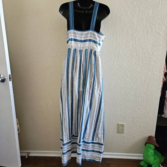 Anthropologie Blue and White Striped Maxi Dress - Picture 7 of 9